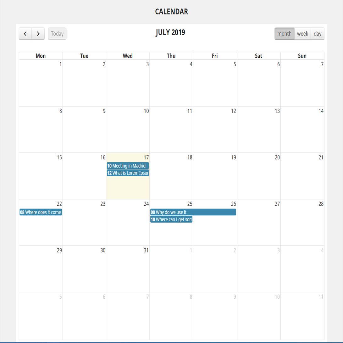 Calendario de eventos para tu tienda PrestaShop