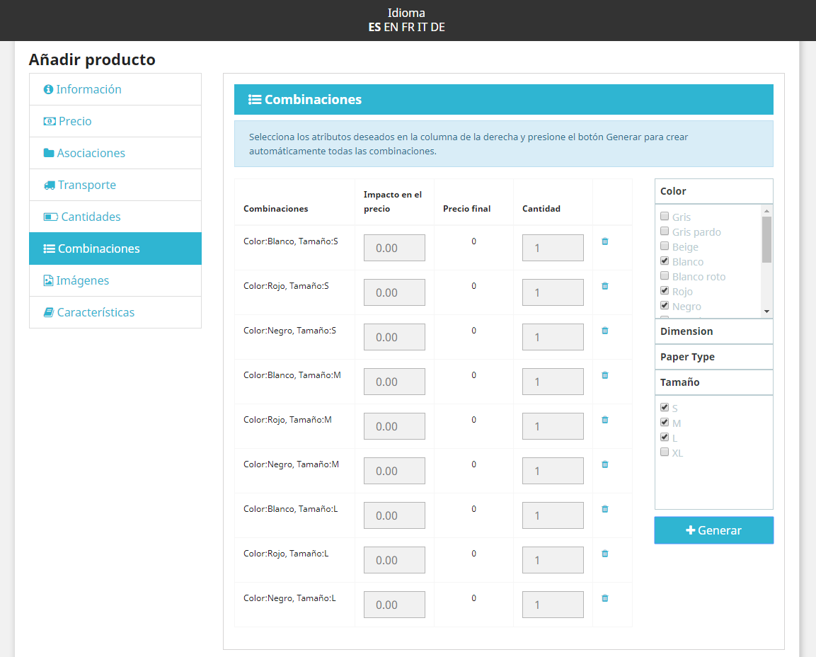 JA Marketplace - Generate combinations by sellers